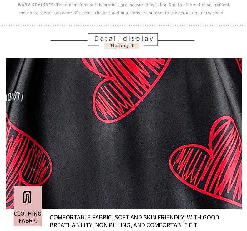 Black Satin Mini Dress with Red Heart Print Black Satin Mini Dress with Red Heart Print