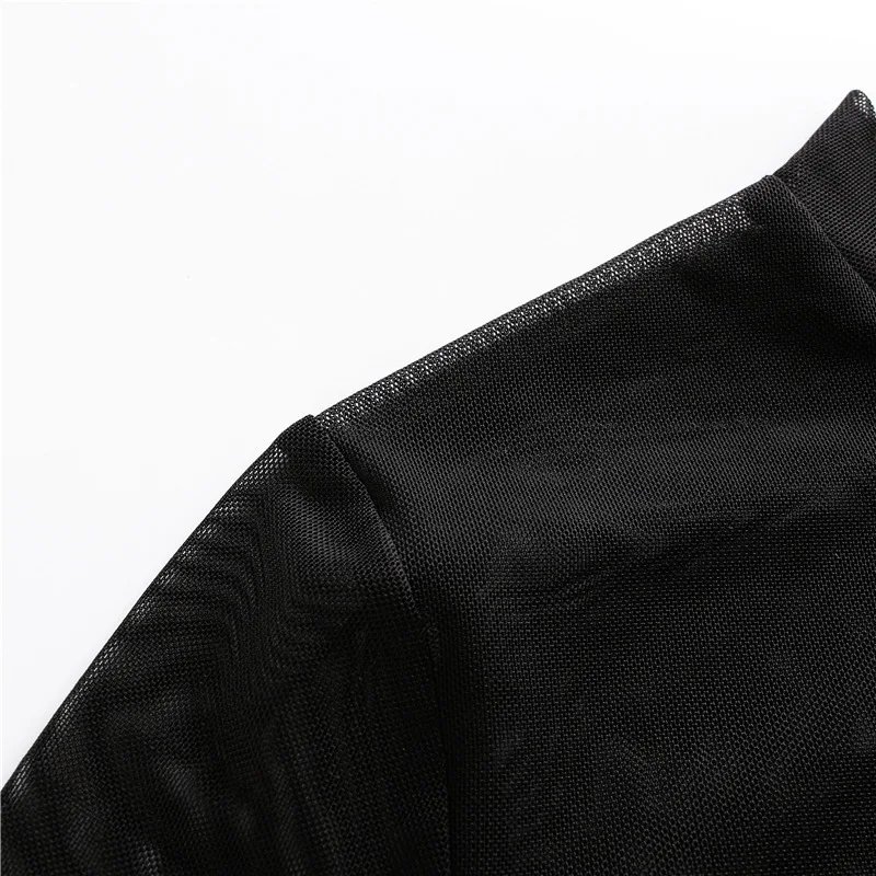 Mesh Sleeve Hollow Crop Top for Women Streetwear Mesh Sleeve Hollow Crop Top for Women Streetwear