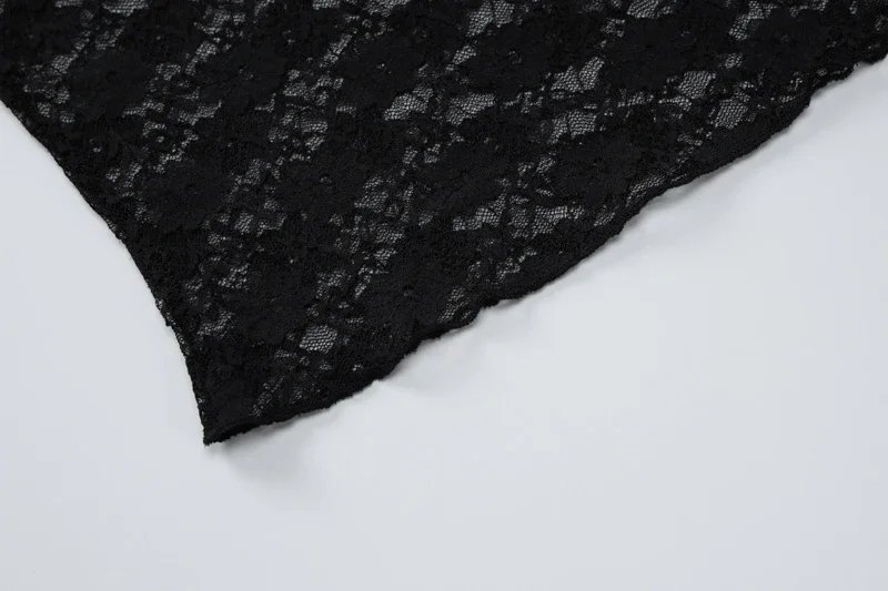 Black Lace Long Sleeve Crop Top Black Lace Long Sleeve Crop Top