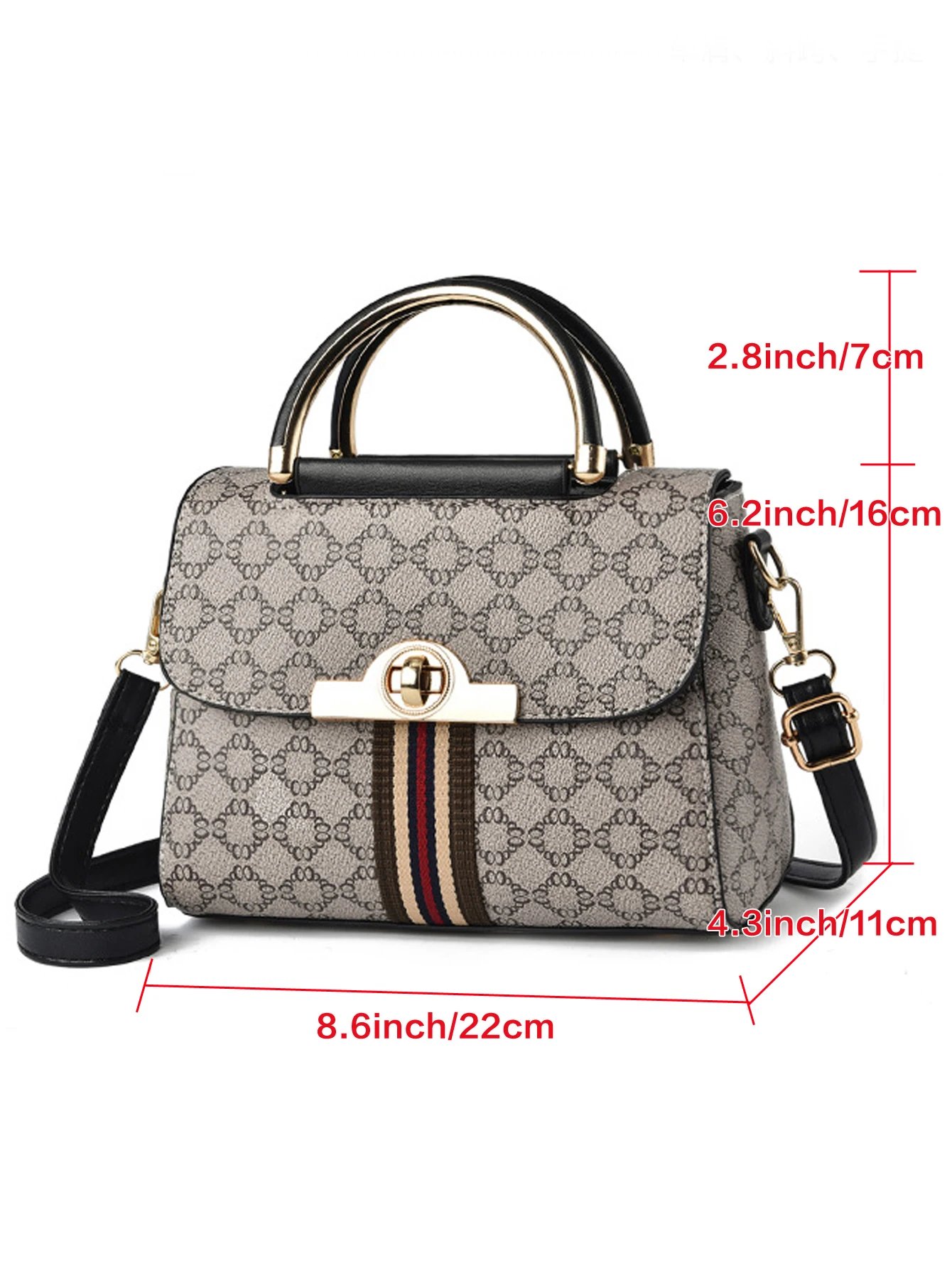 Elegant Women’s Geometric Print Shoulder Handbag