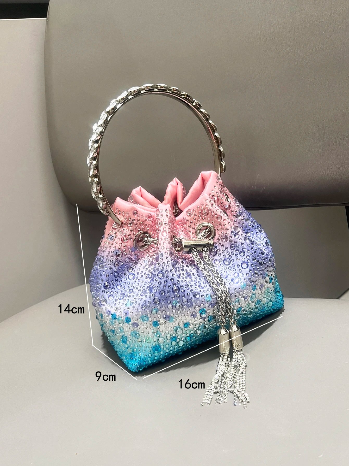 Luxury Rhinestone Evening Clutch Bucket Bag