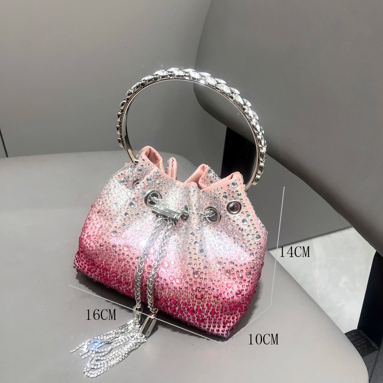 Luxury Rhinestone Evening Clutch Bucket Bag