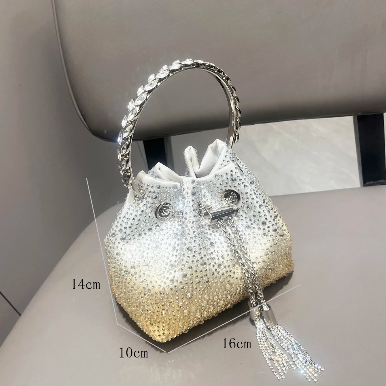 Luxury Rhinestone Evening Clutch Bucket Bag