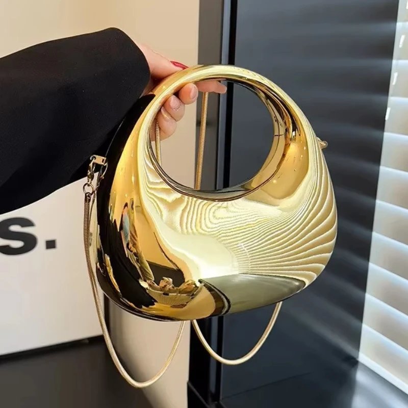 Luxury Acrylic Half Moon Evening Clutch Bag