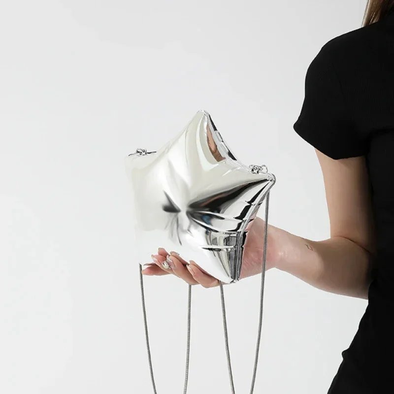 Acrylic Star Evening Bag – Silver Party Purse