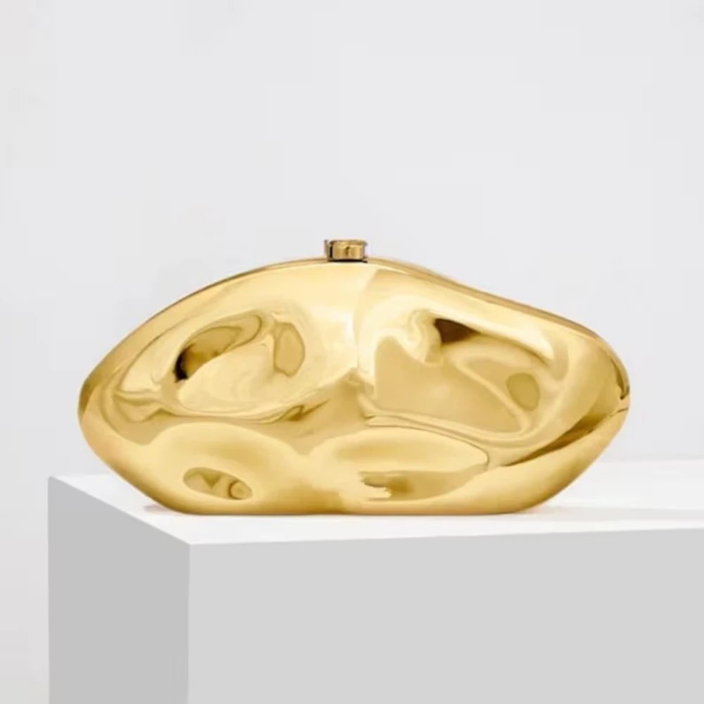 Gold Acrylic Shell Clutch – Women’s Party Purse