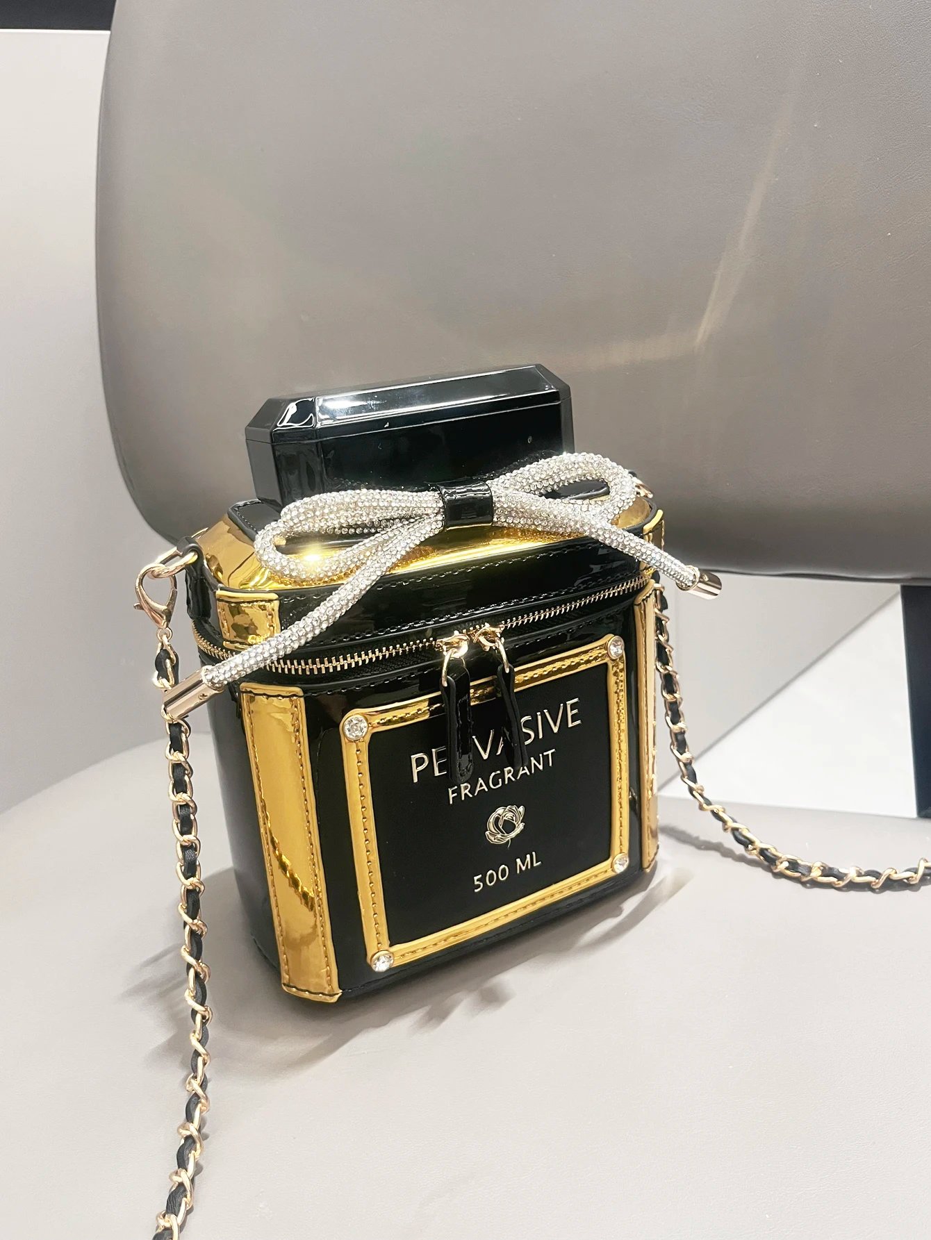 Perfume Bottle Shape Evening Clutch Bag – Rhinestone Purse