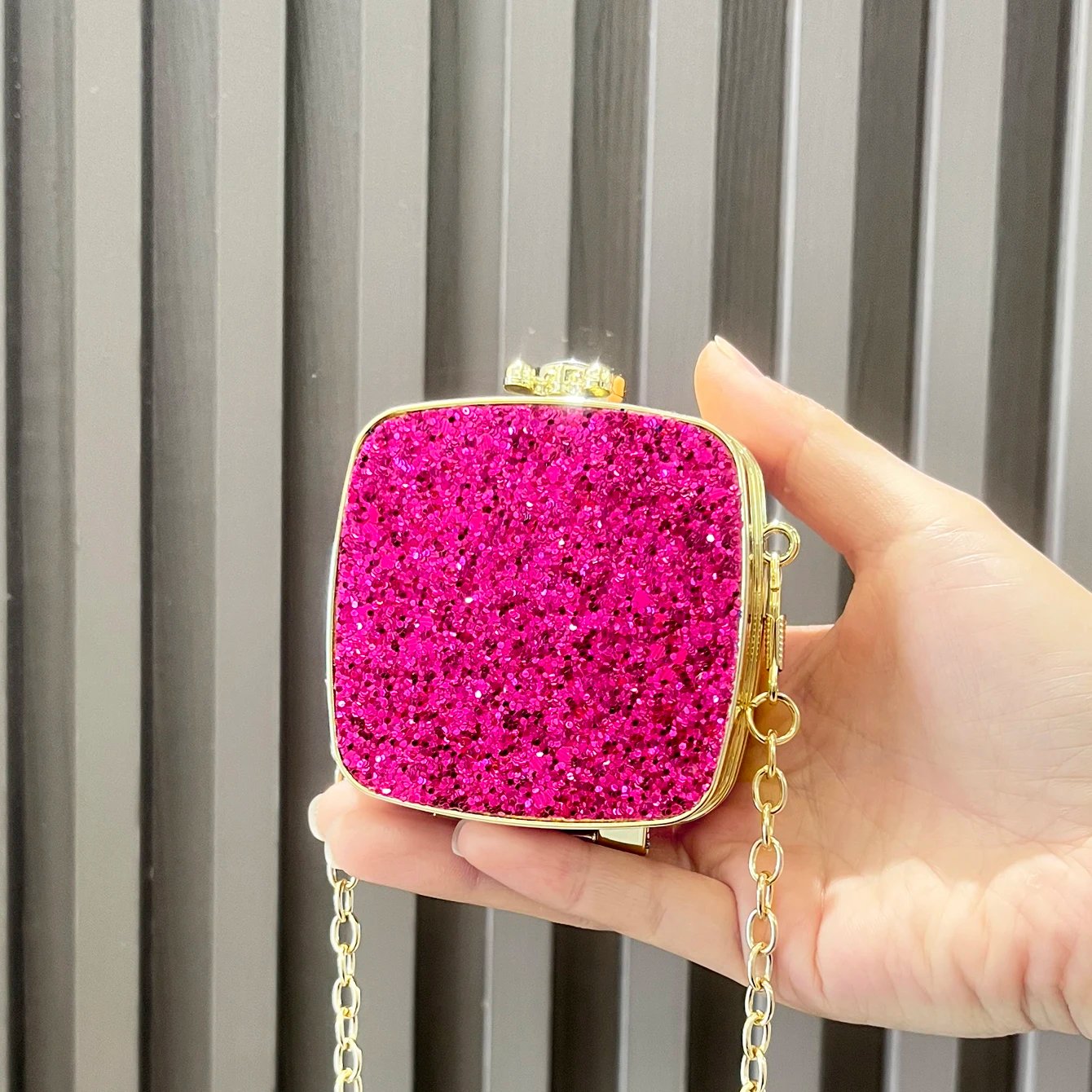 Mini Glitter Clutch Bag – Luxury Evening Shoulder Bag