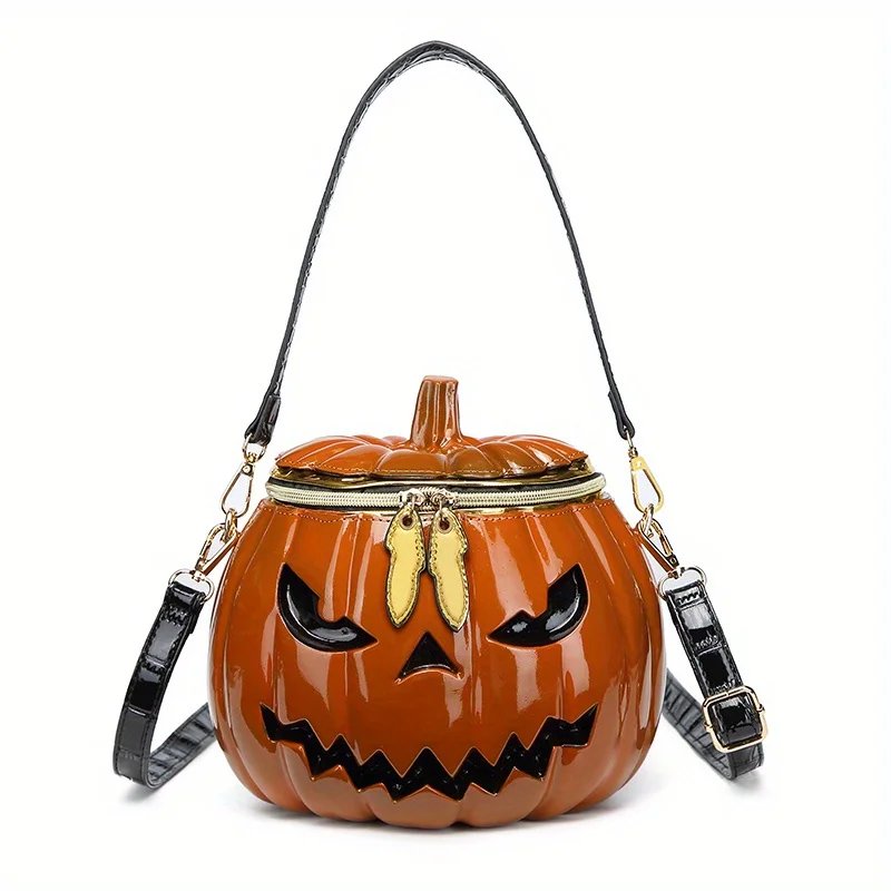Pumpkin Shape Halloween Bag for Women Crossbody