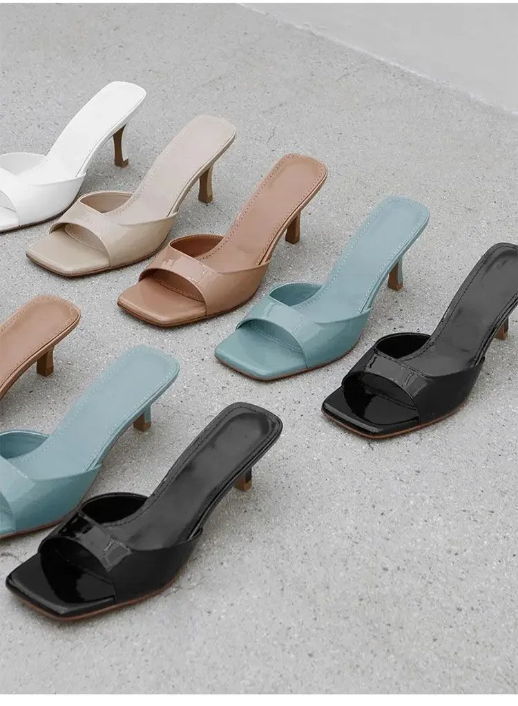 Women Square Toe High Heel Sandals Elegant Summer Women Square Toe High Heel Sandals Elegant Summer