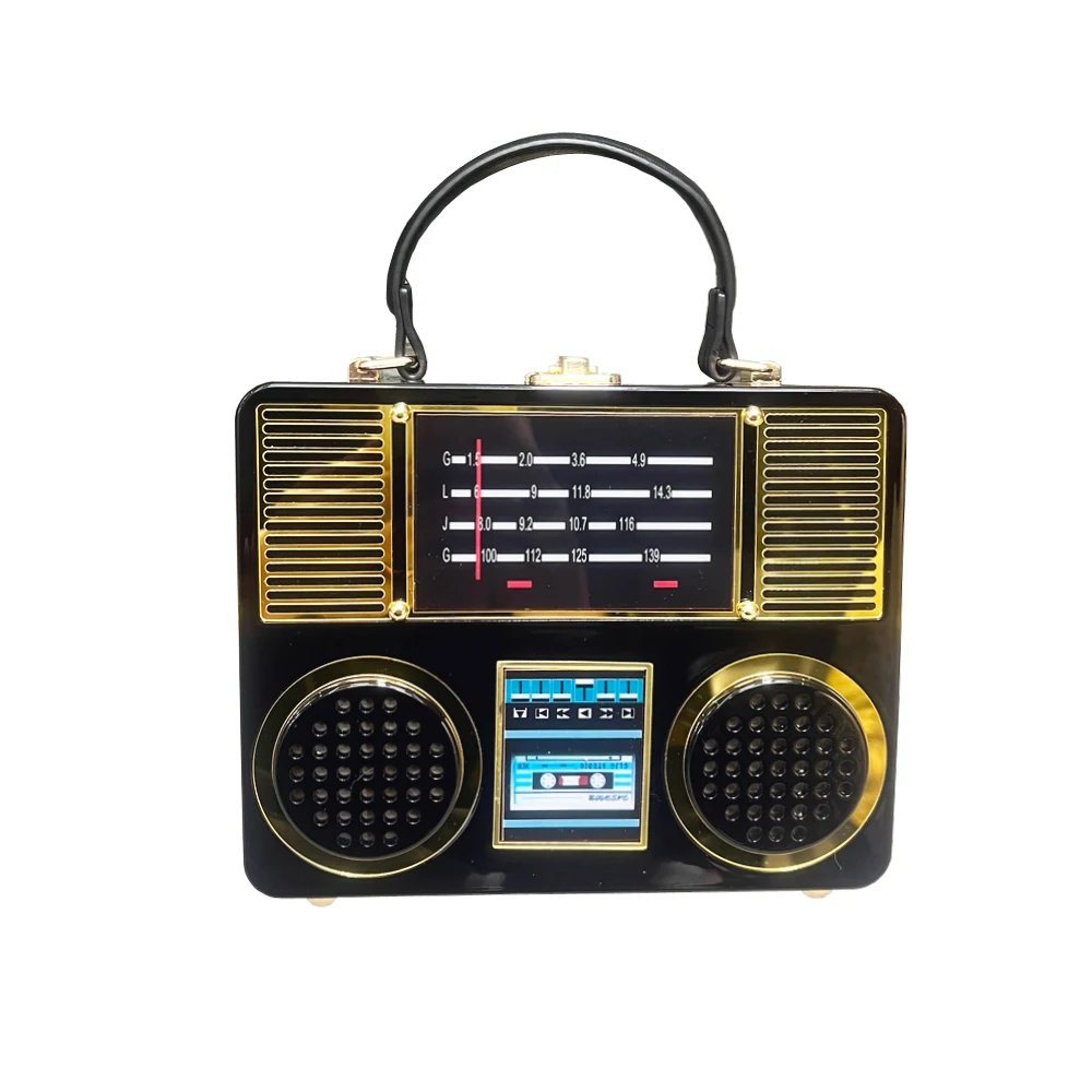 Luxury Retro Radio Shaped Handbag for Women