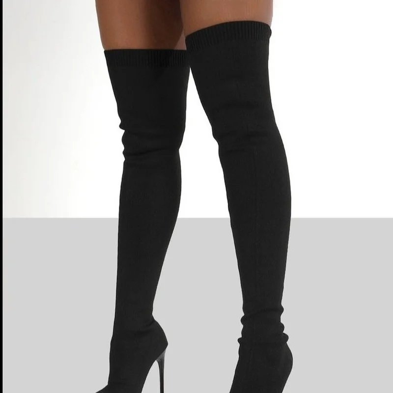 “Over the Knee High Heel Sock Boots for Women” “Over the Knee High Heel Sock Boots for Women”