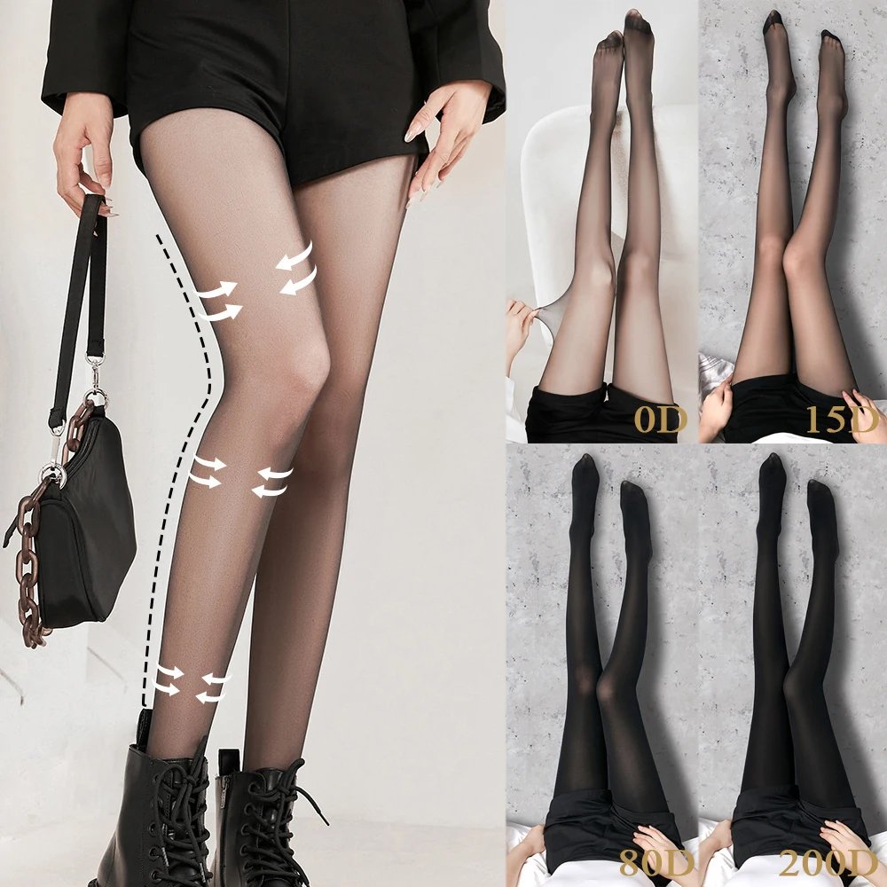 See Through Sheer Black Pantyhose for Women 15D