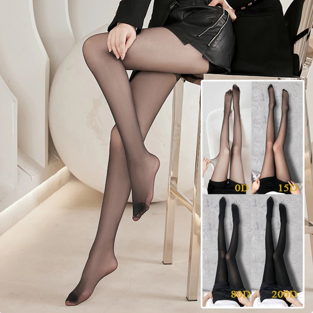 See Through Sheer Black Pantyhose for Women 15D
