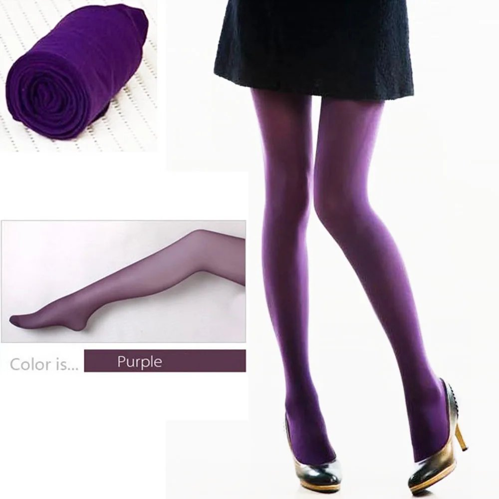 Purple Opaque Tights for Women