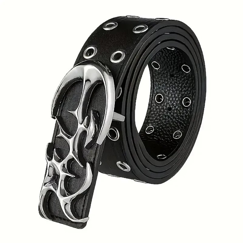 Y2K Punk Hollow PU Leather Belt Unisex Fashion
