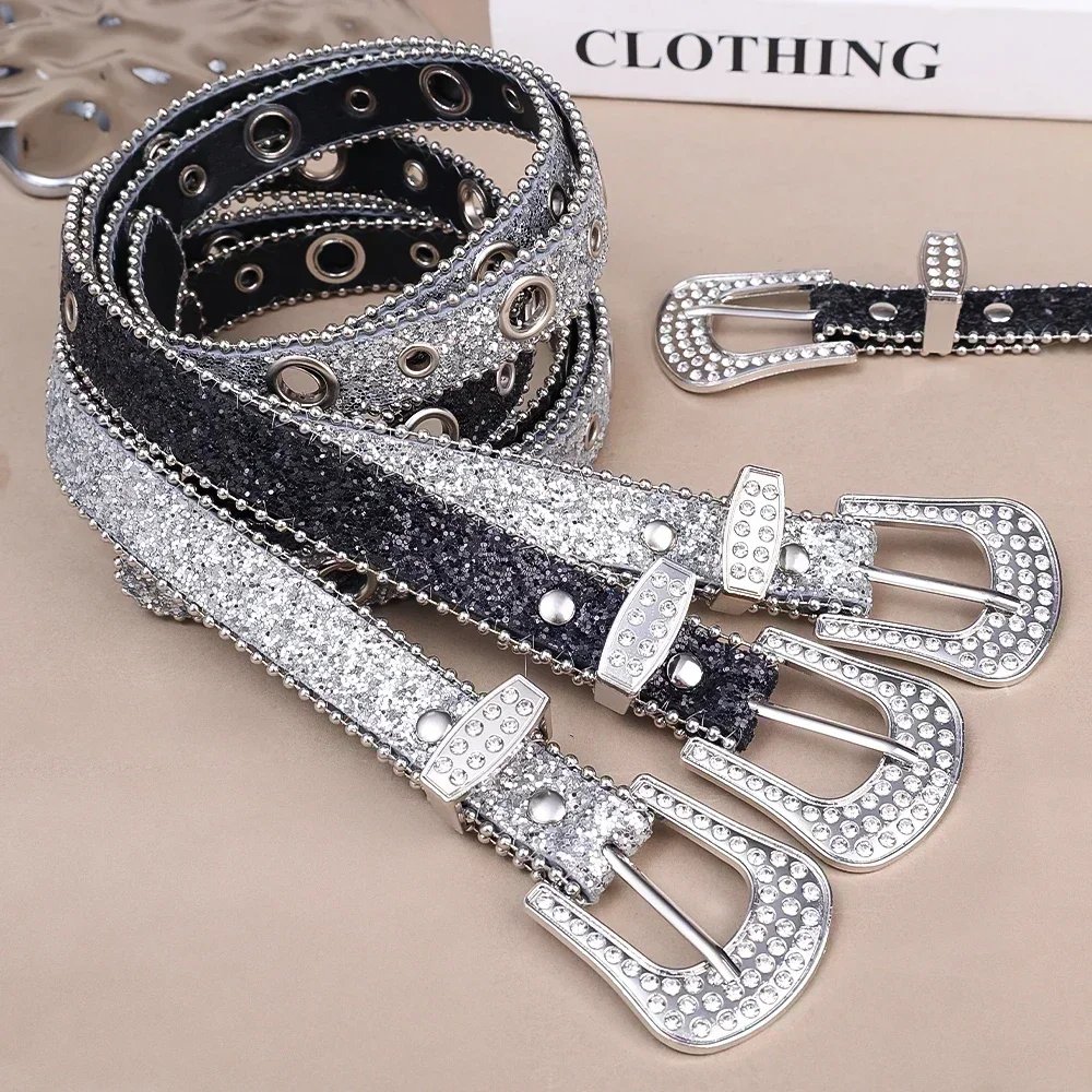 Y2K Rhinestone Studded Belt for Women
