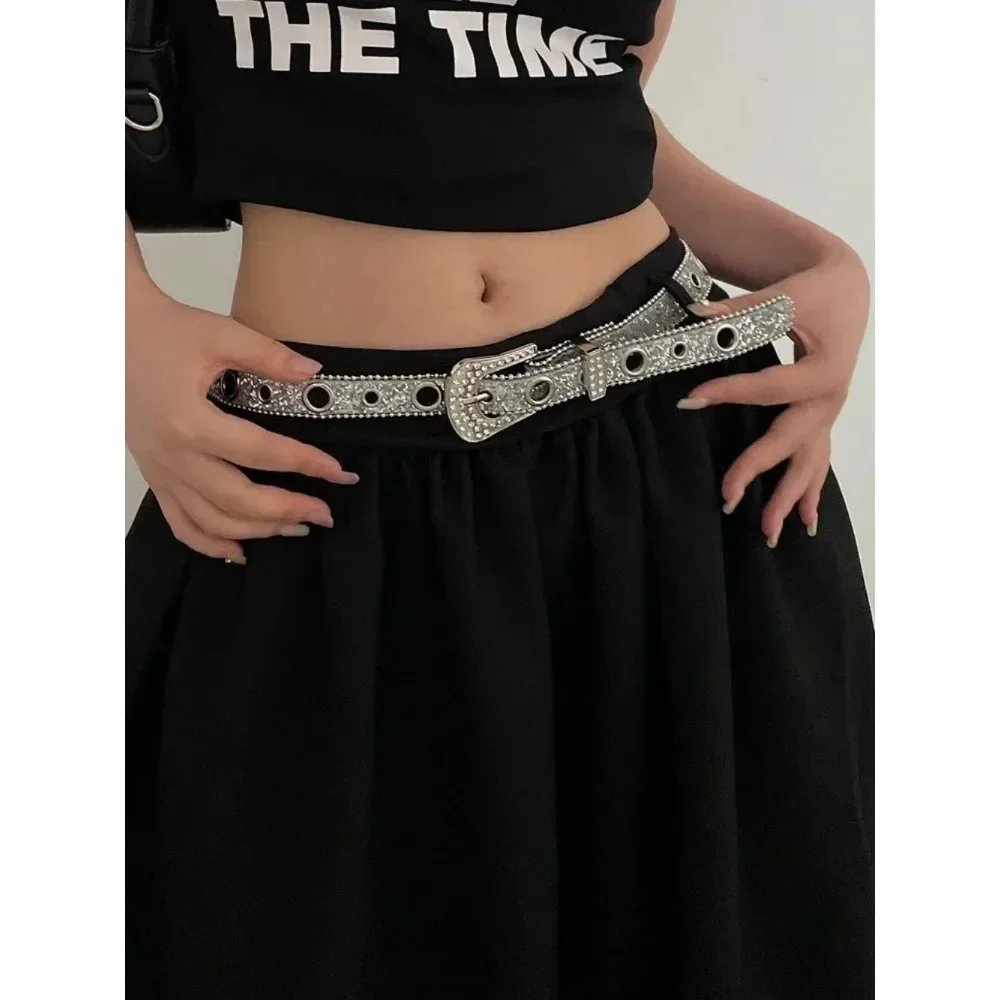 Y2K Rhinestone Studded Belt for Women