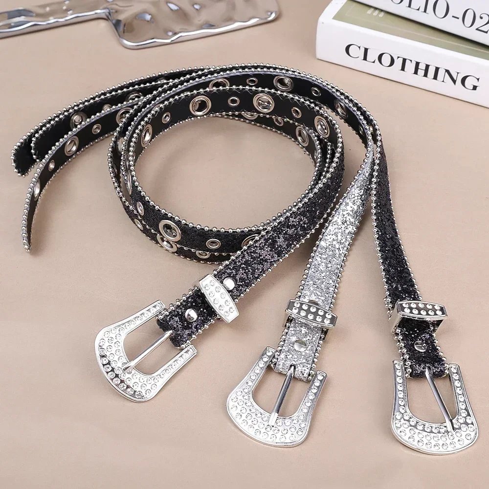 Y2K Rhinestone Studded Belt for Women