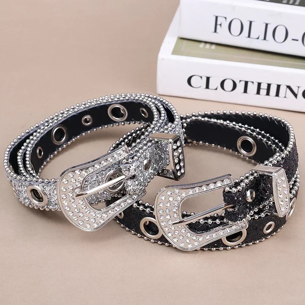 Y2K Rhinestone Studded Belt for Women