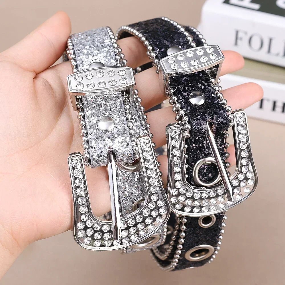 Y2K Rhinestone Studded Belt for Women