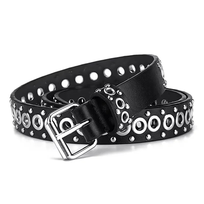 Punk Rivet PU Leather Belt for Women Y2K Street Style Punk Rivet PU Leather Belt for Women Y2K Street Style