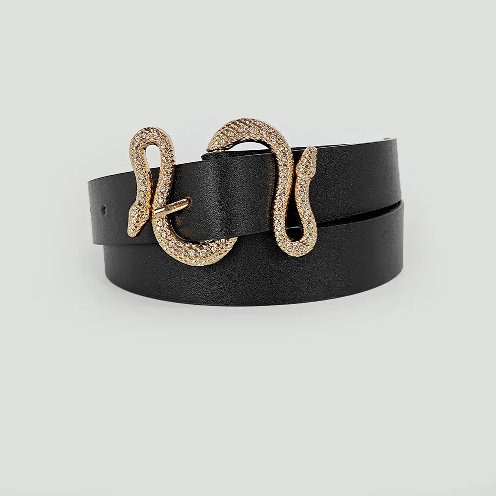 Snake Buckle Belt for Women in PU Leather Snake Buckle Belt for Women in PU Leather
