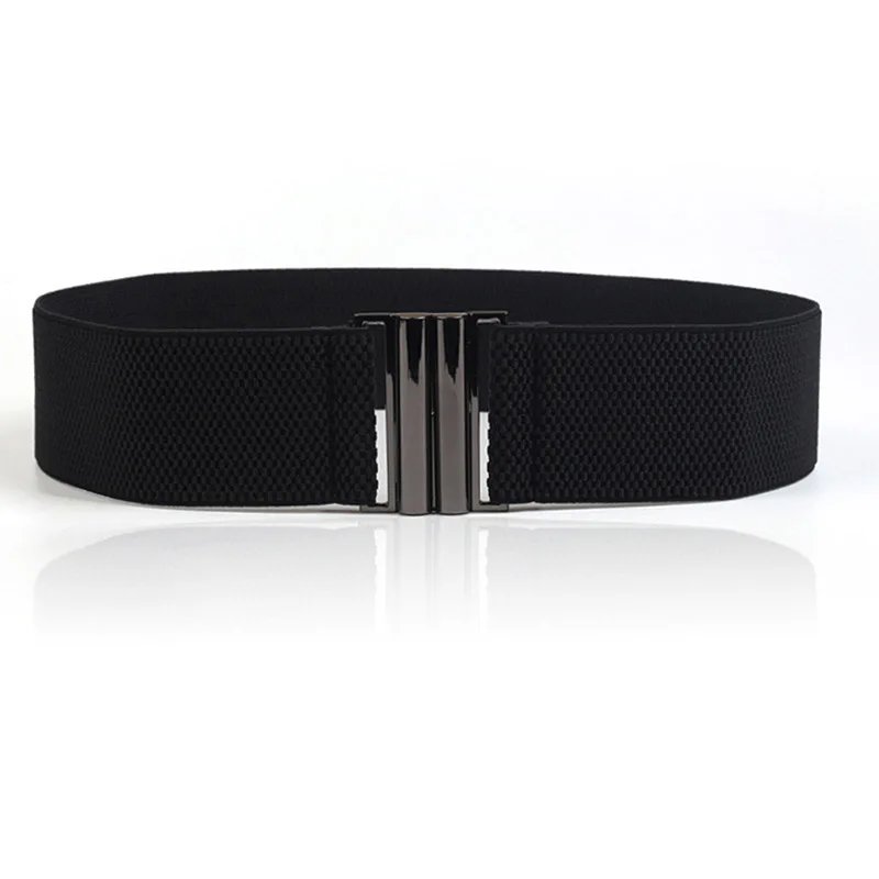 Wide Elastic Belt for Women with Metal Clasp Wide Elastic Belt for Women with Metal Clasp