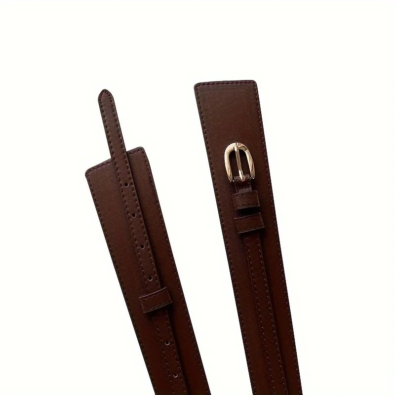 Elegant PU Leather Coat Belt for Women with Buckle