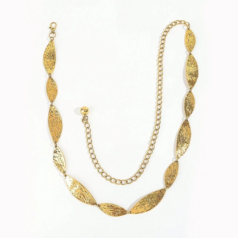 Women Golden Chain Belt Metal Leaf Waist Jewelry Women Golden Chain Belt Metal Leaf Waist Jewelry