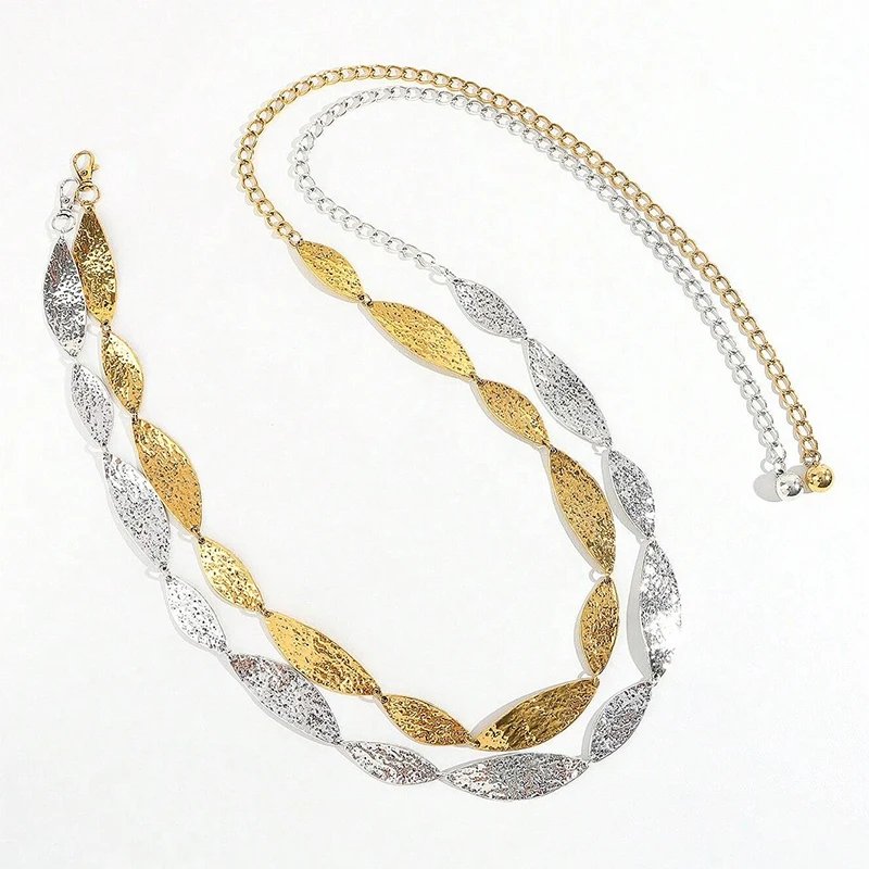 Women Golden Chain Belt Metal Leaf Waist Jewelry Women Golden Chain Belt Metal Leaf Waist Jewelry