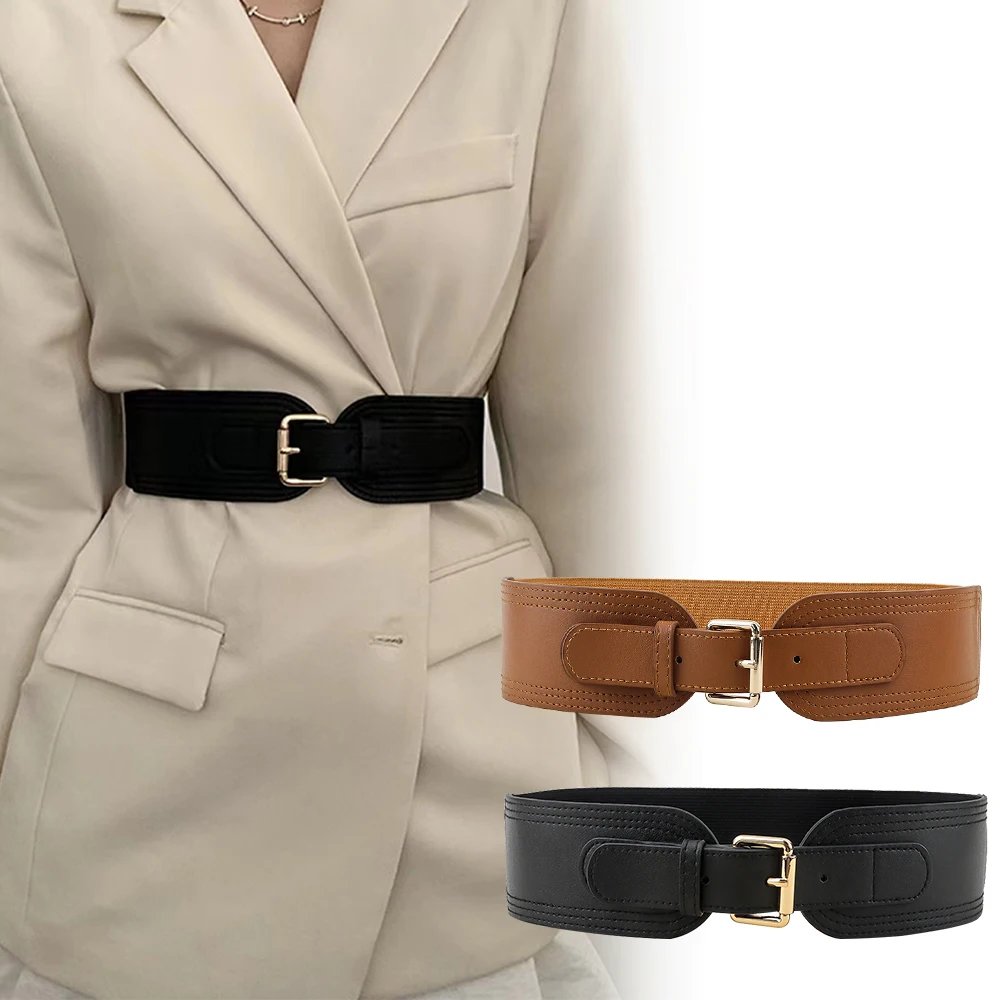 Wide Elastic Waist Belt for Women