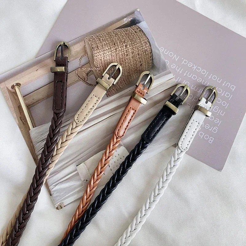 Thin Braided Belt for Women