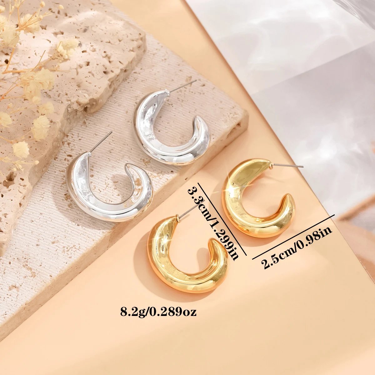 Gold Geometric Earrings – Irregular Textured Studs Gold Geometric Earrings – Irregular Textured Studs