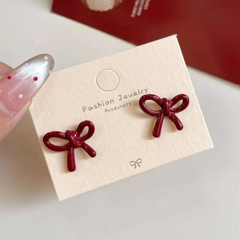 Bow Stud Earrings for Women – Elegant Red Ribbon Jewelry Bow Stud Earrings for Women – Elegant Red Ribbon Jewelry