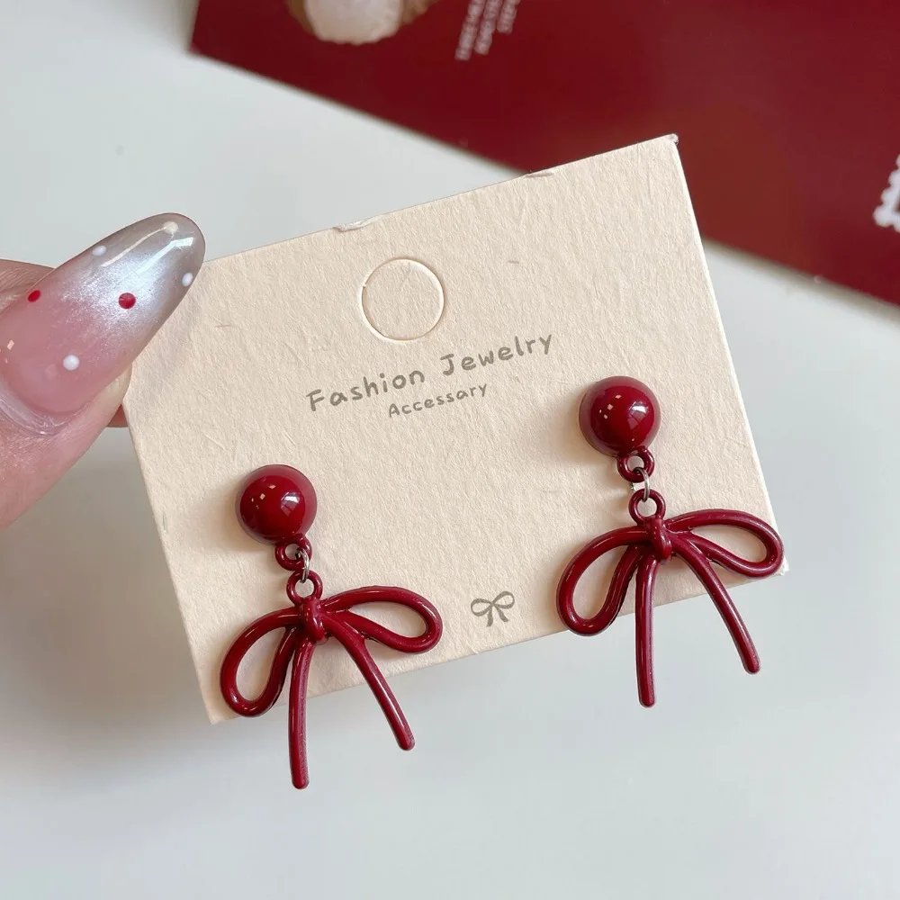 Bow Stud Earrings for Women – Elegant Red Ribbon Jewelry Bow Stud Earrings for Women – Elegant Red Ribbon Jewelry