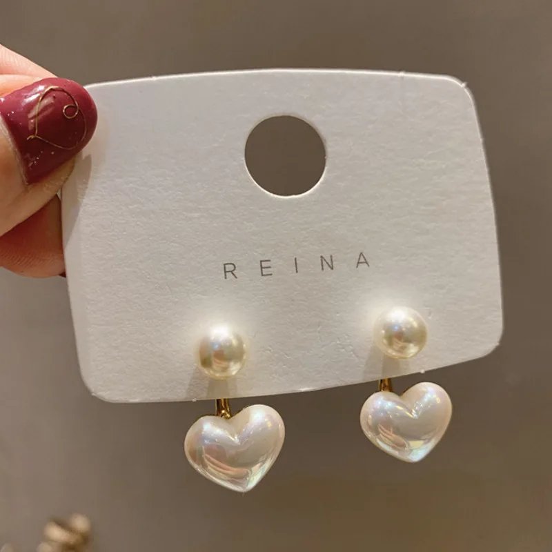 Pearl Heart Earrings – Romantic Drop Jewelry for Women