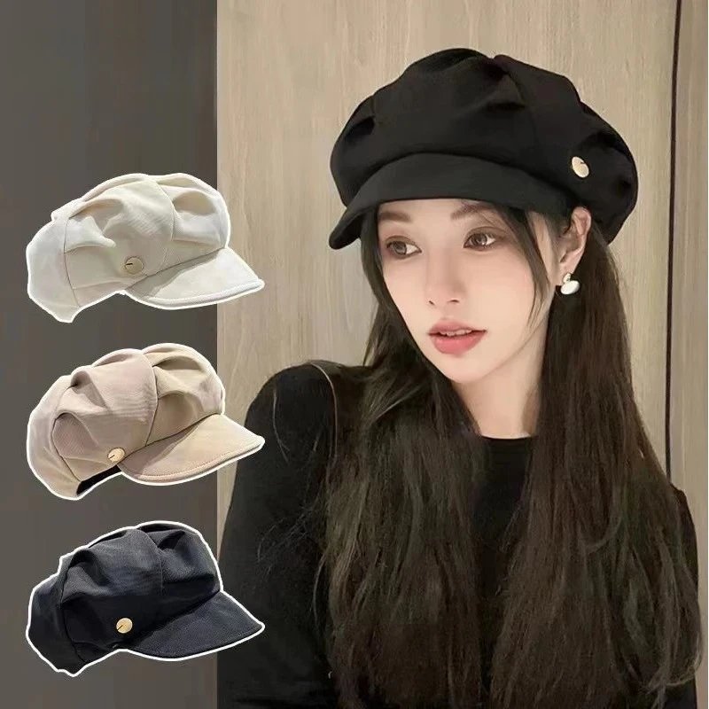 Women Cloud Beret Hat Octagonal Casual Cap