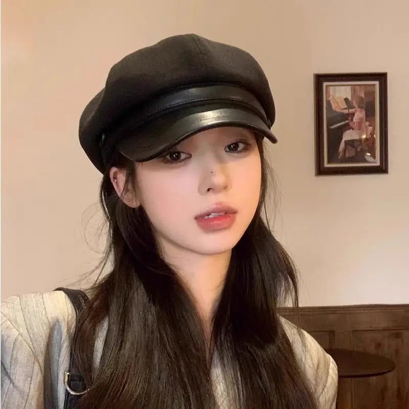 Women Vintage Octagonal Newsboy Cap Hat