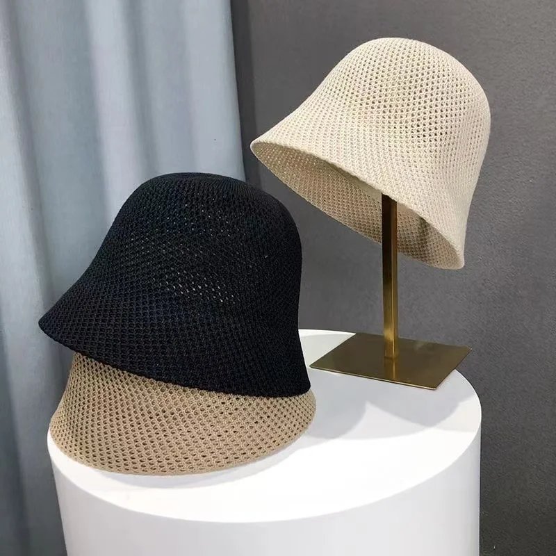 Women Hollow Out Bucket Hat Summer Sun Cap