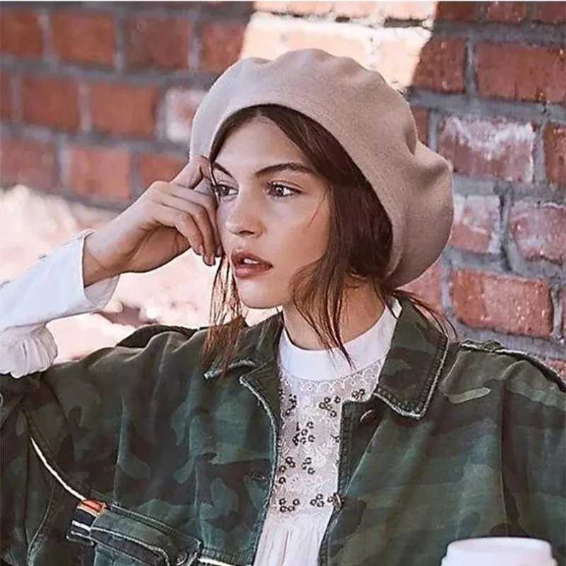 Oversize Wool Beret Hat for Men & Women