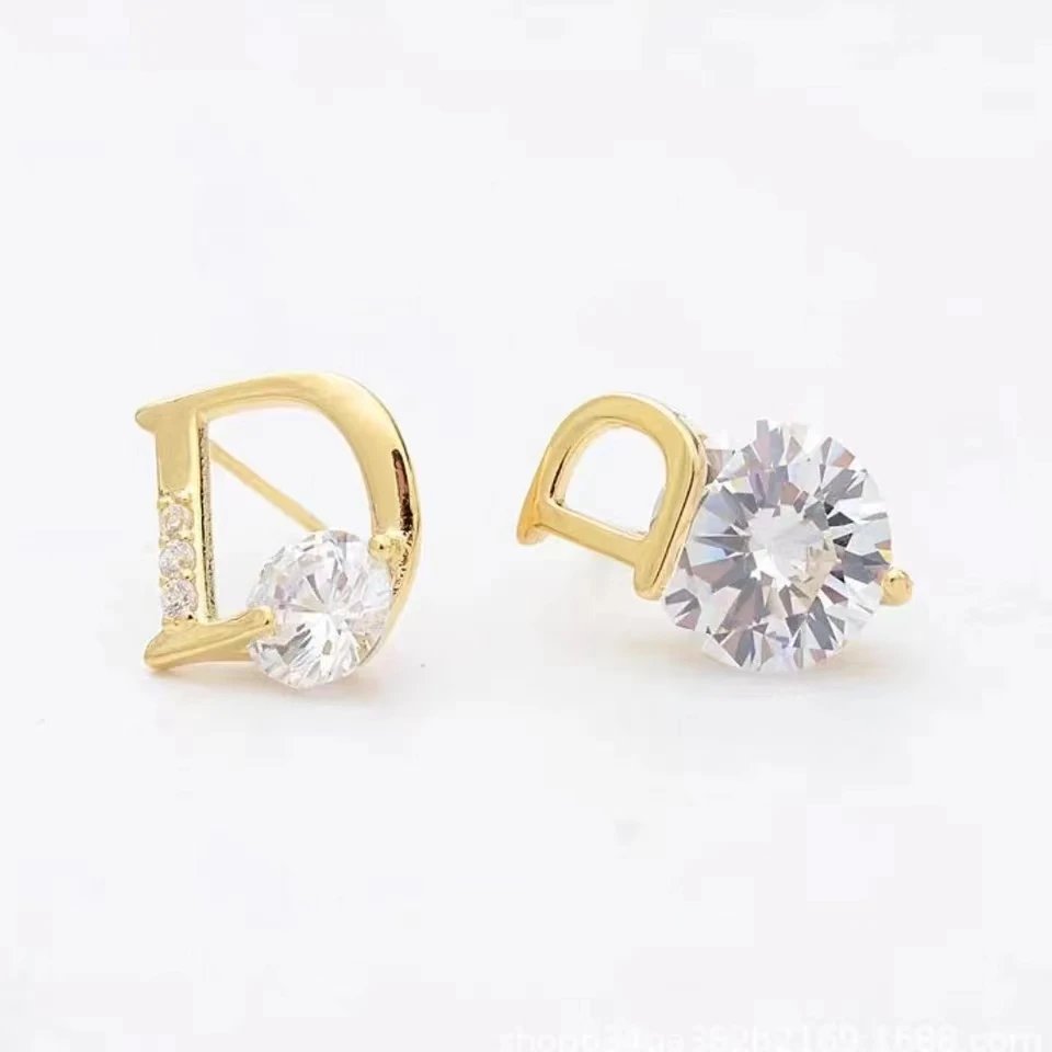Letter D Zircon Earrings – Elegant Personalized Sparkle Letter D Zircon Earrings – Elegant Personalized Sparkle