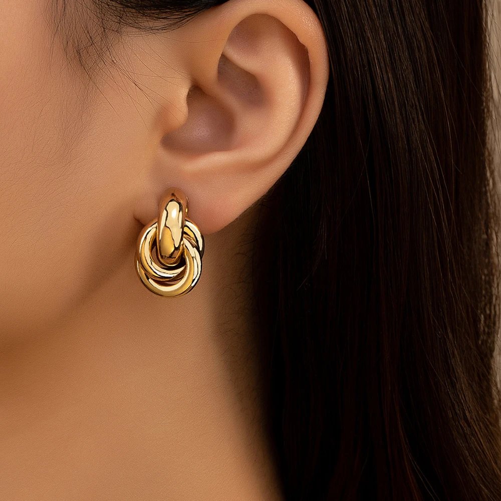 Gold Knot Hoop Earrings – Chic Everyday Elegance