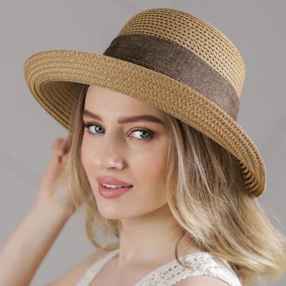 Ladies Woven Straw Sun Hat