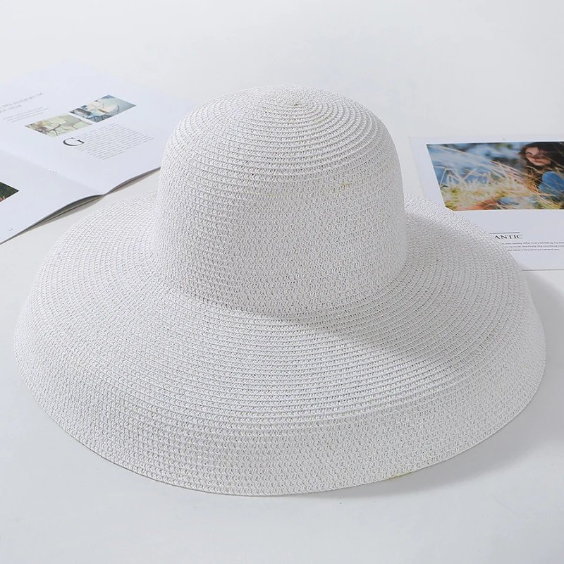 Ladies Black Floppy Straw Beach Hat