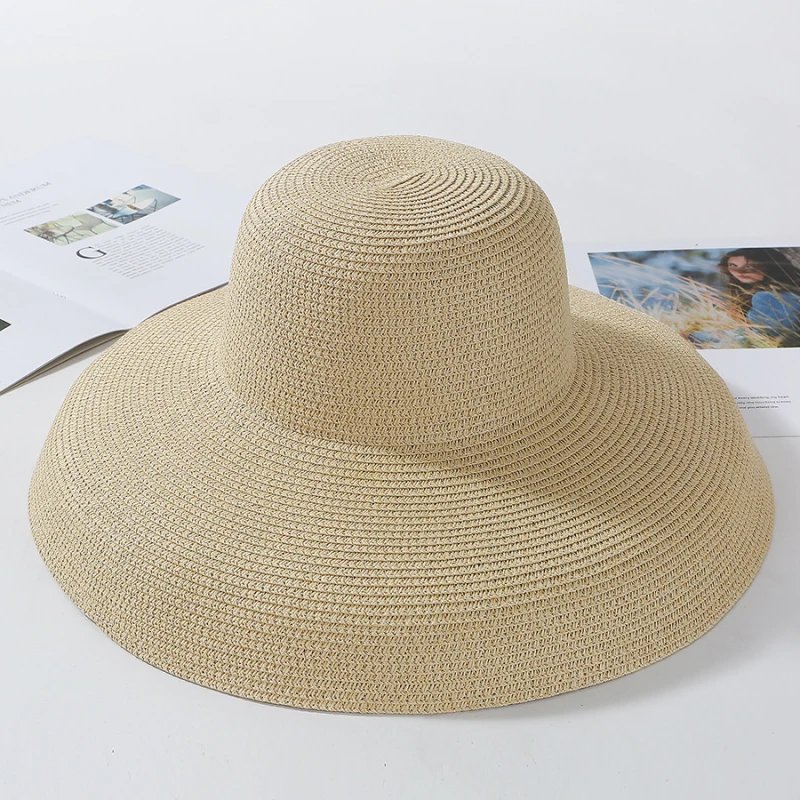 Ladies Black Floppy Straw Beach Hat