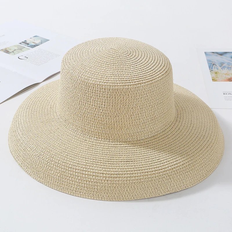 Ladies Black Floppy Straw Beach Hat