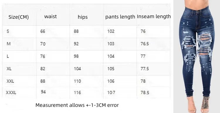 High Waist Ripped Skinny Jeans for Women Stretch Denim