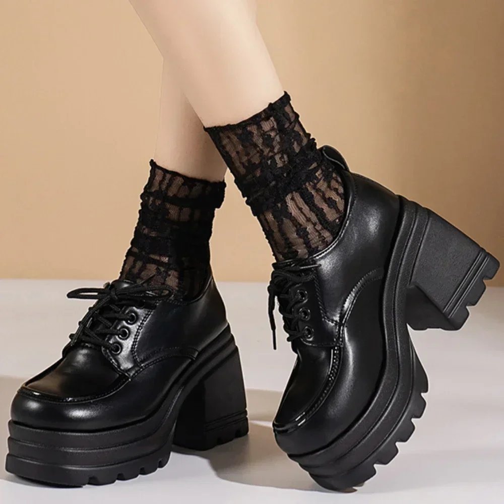 Lace Up Platform Mary Jane Loafers