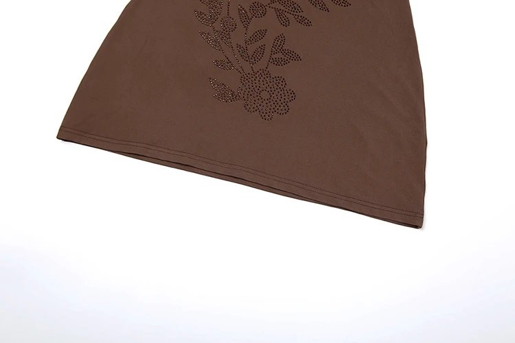 Diamond Sticker Low-Neck Backless Mini Bodycon Dress